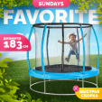 Превью картинка Батут Sundays Favorite Premium 6FT (голубой, с сеткой)