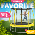Превью картинка Батут Sundays Favorite Premium 6FT (желтый, с сеткой)