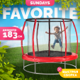 Превью картинка Батут Sundays Favorite Premium 6FT (красный, с сеткой)