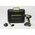 Превью картинка Аккумуляторная дрель-шуруповерт Greenworks GD24DD35 24V 3704007UA (c АКБ 2Ач и ЗУ в кейсе)