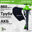 Превью картинка Воздуходувка аккумуляторная Greenworks 40V (2406907UB)