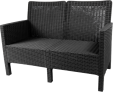 Превью картинка Диван садовый ВПМ Ротанг 2-х местный / 6199086 (темно-серый)