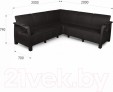 Превью картинка Диван садовый Альтернатива Ротанг-плюс Угловой / М8838 (мокко)
