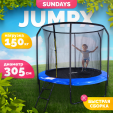 Превью картинка Батут Sundays JumpX 10FT (синий, с сеткой, с лестницей)