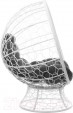 Превью картинка Кресло садовое M-Group Кокос на подставке / 11590109 (белый ротанг/серая подушка)