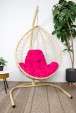Превью картинка Кресло подвесное M-Group Капля / 11020508 (бежевый ротанг/розовая подушка)