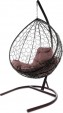 Превью картинка Кресло подвесное M-Group Капля / 11020205 (коричневый ротанг/коричневая подушка)
