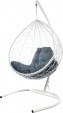 Превью картинка Кресло подвесное M-Group Капля / 11020109 (белый ротанг/серая подушка)