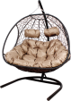 Превью картинка Кресло подвесное M-Group Добрыня / 11460401 (черный ротанг/бежевая подушка)
