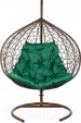 Превью картинка Кресло подвесное BiGarden Gemini Brown (зеленая подушка)