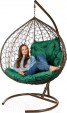 Превью картинка Кресло подвесное BiGarden Gemini Brown (зеленая подушка)