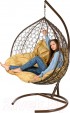 Превью картинка Кресло подвесное BiGarden Gemini Brown (двойной, бежевая подушка)