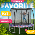 Превью картинка Батут Sundays Favorite Premium 8FT (смайл, с сеткой, с лестницей)