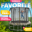 Превью картинка Батут Sundays Favorite Premium 8FT (квадраты, с сеткой, с лестницей)