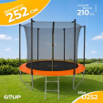 Превью картинка Батут GoUP Elite 8FT (с сеткой и лестницей, оранжевый)