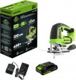 Превью картинка Электролобзик Greenworks GD24JS120 бесщеточный 24V / 3601407CUA (с АКБ 2Ач и ЗУ)