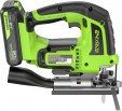 Превью картинка Электролобзик Greenworks GD24JS120 бесщеточный 24V / 3601407CUA (с АКБ 2Ач и ЗУ)
