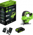 Превью картинка Электролобзик Greenworks GD24JS90 бесщеточный 24V / 3601707CUA (с АКБ 2Ач и ЗУ)