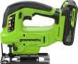 Превью картинка Электролобзик Greenworks GD24JS90 бесщеточный 24V / 3601707CUA (с АКБ 2Ач и ЗУ)