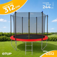 Превью картинка Батут GoUP Elite-D312/10FT (с сеткой и лестницей, красный)