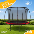 Превью картинка Батут GoUP Luxury-D252/8FT (с сеткой и лестницей, красный)