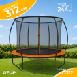Превью картинка Батут GoUP Luxury-D312/10FT (с сеткой и лестницей, оранжевый)