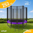 Превью картинка Батут GoUP Prestige-D252/8FT (с сеткой и лестницей, фиолетовый)