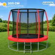 Превью картинка Батут Sundays Favorite Premium-D252/8FT (красный, с сеткой, с лестницей)