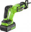 Превью картинка Сабельная пила Greenworks GPT-BLRS-1 бесщеточная 24V / 1200607CUB (с АКБ 4Ач и ЗУ)