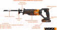 Превью картинка Сабельная пила Worx WX500.9