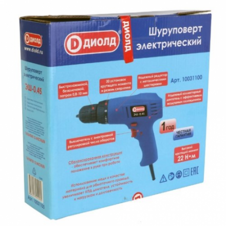 Электрическая дрель-шуруповерт Диолд ЭШ-0.45 Электрическая дрель-шуруповерт Диолд ЭШ-0.45
