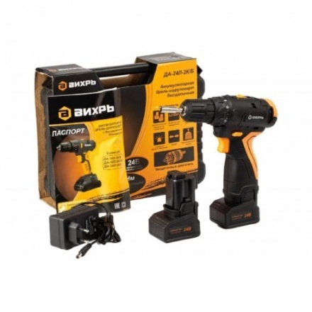 Дрель-шуруповерт аккумуляторная Вихрь ДА-24Л-2К/Б Дрель-шуруповерт аккумуляторная Вихрь ДА-24Л-2К/Б
