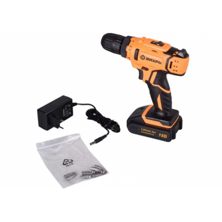 Дрель-шуруповерт аккумуляторная Вихрь ДА-18Л-2КC Дрель-шуруповерт аккумуляторная Вихрь ДА-18Л-2КC