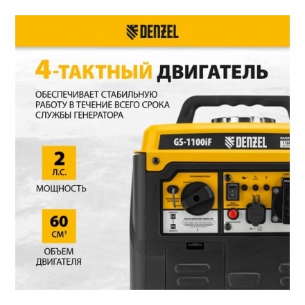 Генератор инверторный Denzel GS-1100iF Генератор инверторный Denzel GS-1100iF