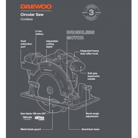Пила циркулярная аккумуляторная DAEWOO DAS 1821Li SET Пила циркулярная аккумуляторная DAEWOO DAS 1821Li SET