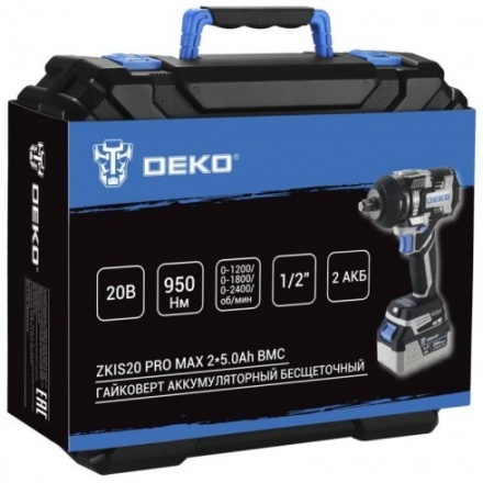 Аккумуляторный гайковерт Deko ZKIS20 Pro Max / 083-1088 Аккумуляторный гайковерт Deko ZKIS20 Pro Max / 083-1088