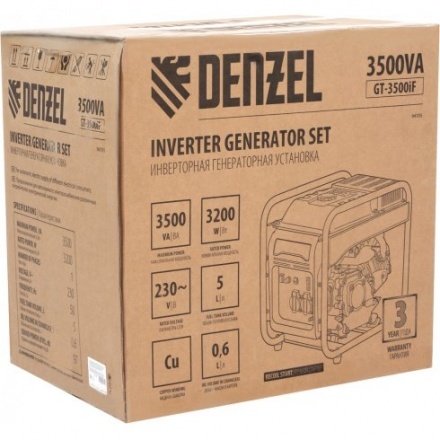 Инверторный генератор Denzel GT-3500iF Инверторный генератор Denzel GT-3500iF