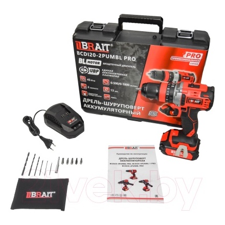 Аккумуляторная дрель-шуруповерт Brait BCDI20-2PUMBL PRO Аккумуляторная дрель-шуруповерт Brait BCDI20-2PUMBL PRO