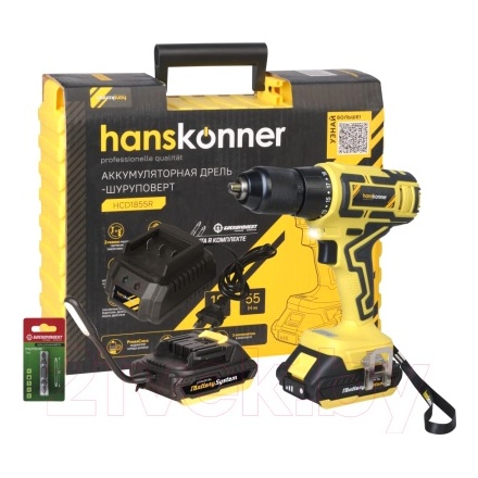 Аккумуляторная дрель-шуруповерт Hanskonner HCD1855R Аккумуляторная дрель-шуруповерт Hanskonner HCD1855R