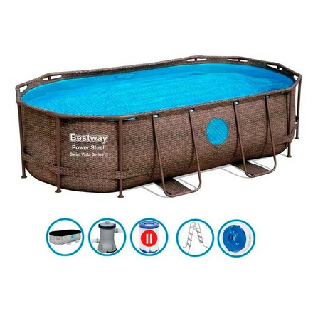 Бассейн каркасный Bestway Power Steel Swim Vista 427х250х100 см Бассейн каркасный Bestway Power Steel Swim Vista 427х250х100 см