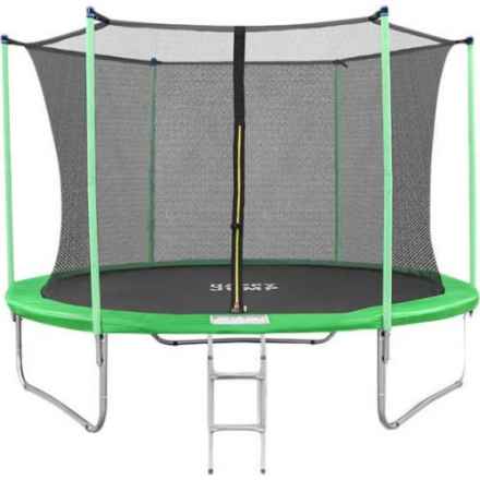 Батут Happy Jump PRO 10ft-i 312см с внутренней сеткой и лестницей