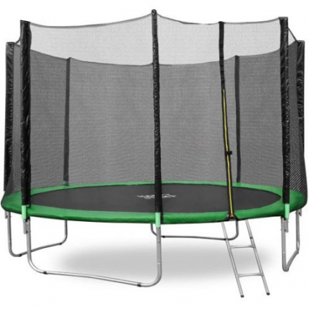 Батут Happy Jump PRO 12ft 374см с внешней сеткой и лестницей