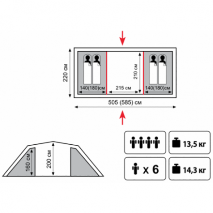 Палатка Tramp Brest 6 V2 TRT-83 шестиместная Палатка Tramp Brest 6 V2 TRT-83 шестиместная