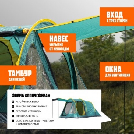 Палатка Coyote Texas CL-B25-Green четырехместная Палатка Coyote Texas CL-B25-Green четырехместная