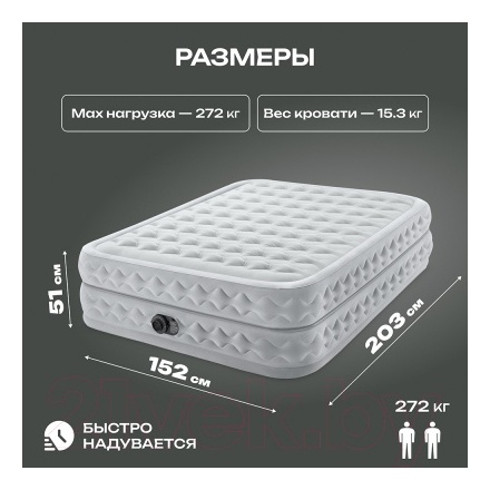 Надувной матрас односпальный Intex Supreme Air-Flow 64490 Надувной матрас односпальный Intex Supreme Air-Flow 64490