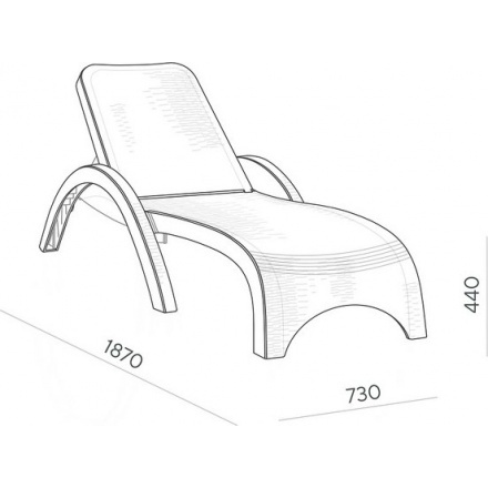 Шезлонг Ellastik Plast Rattan (серый) Шезлонг Ellastik Plast Rattan (серый)