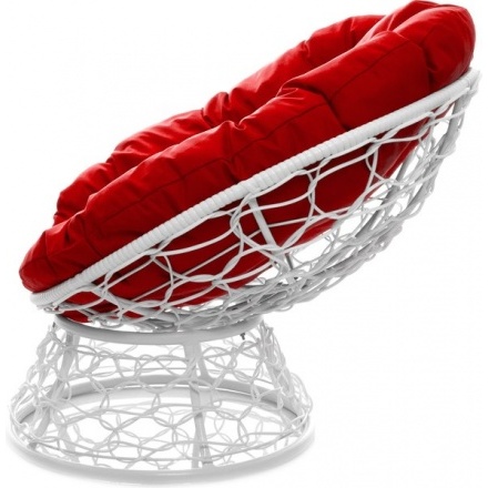 Кресло садовое M-Group Пончик 12320106 (белый ротанг/красная подушка) Кресло садовое M-Group Пончик 12320106 (белый ротанг/красная подушка)