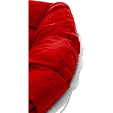 Кресло садовое M-Group Пончик 12320106 (белый ротанг/красная подушка) Кресло садовое M-Group Пончик 12320106 (белый ротанг/красная подушка)