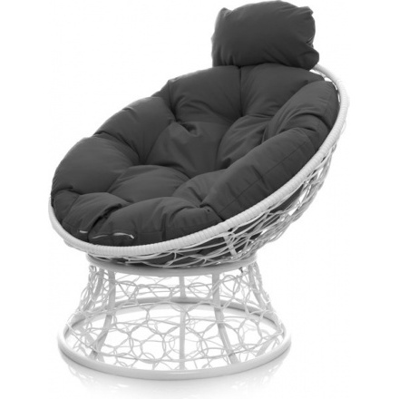 Кресло садовое M-Group Папасан мини 12070109 (белый ротанг/серая подушка) Кресло садовое M-Group Папасан мини 12070109 (белый ротанг/серая подушка)