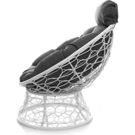 Кресло садовое M-Group Папасан мини 12070109 (белый ротанг/серая подушка) Кресло садовое M-Group Папасан мини 12070109 (белый ротанг/серая подушка)